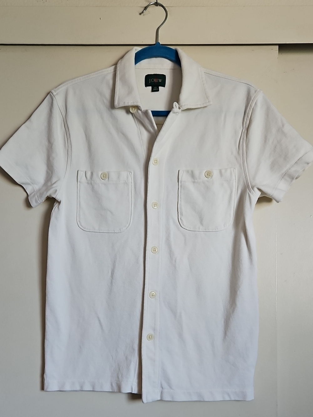 J. Crew Men’s White Short-Sleeve Button-Up Shirt Modern Fit Size XS